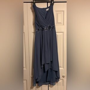 Ever Pretty High Low Dress in Blue with Floral Detail